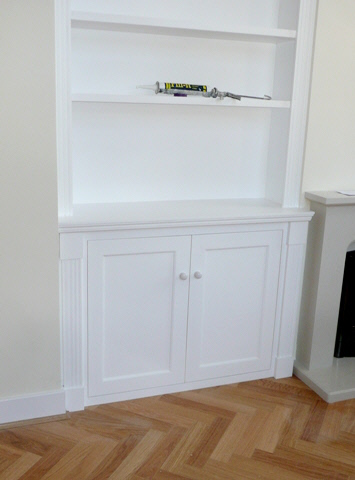 black desk and storage