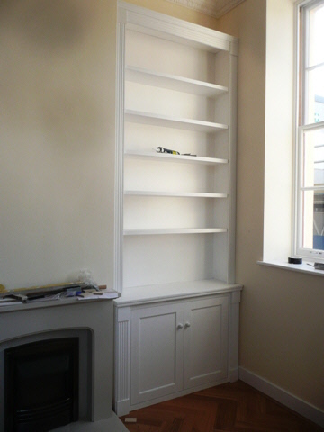 black desk and storage